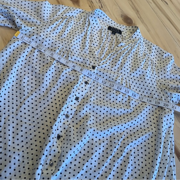 AYR Bonita Dot Por Favor 100% silk button down long sleeve blouse oversized S - Picture 5 of 8